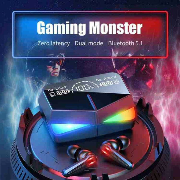 TWS M28 Gaming Earphone Noise Cancellation Bluetooth Gaming Headset - Black