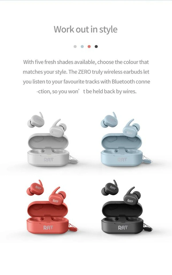 RAT Earbuds With Premium Look - Black