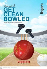 Yorker Wireless Buds With Cricket Ball Case - Red