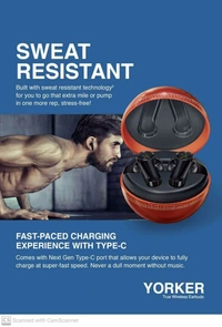 Yorker Wireless Buds With Cricket Ball Case - Red