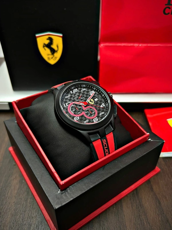 SCUDERIA FERRARI Premium Analogue Watch  - Red, 1 Year Machine Warranty