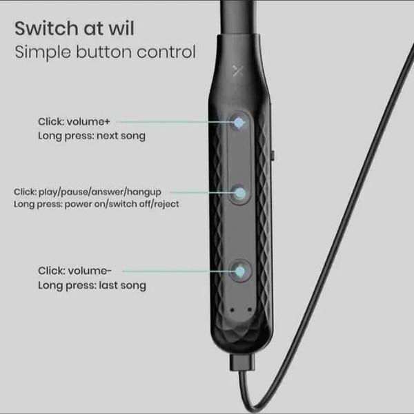 VARNI Newly Launched Magnetic Earphone - Black, 3 Months Guarantee