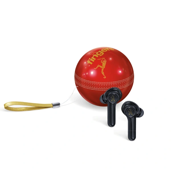 Yorker Wireless Buds With Cricket Ball Case - Red