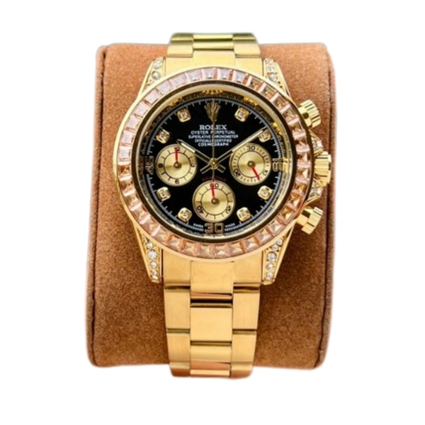Rolex Luxurious Wrist Watch - Golden, 50, 1 Year Machine Warranty