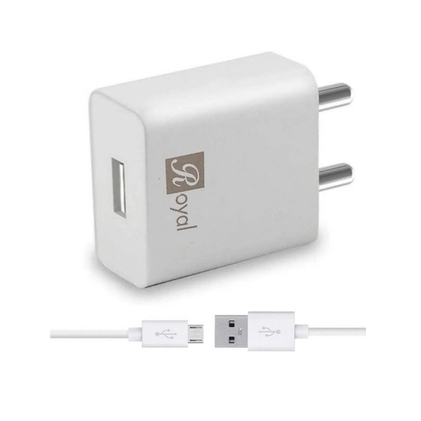 Royal 2.4 Amp Charger  - White, Free, 3 Months Warrenty