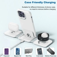 The LD Network  3 in One Charger For iphone iWatch And Airpods  - White, 3 Months Warranty