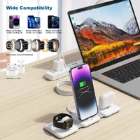 The LD Network  3 in One Charger For iphone iWatch And Airpods  - White, 3 Months Warranty