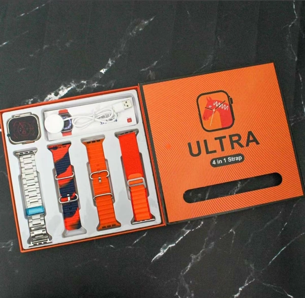 The LD Network  Ultra Smart Watch 4 in One Straps  - Orange, 1.5 Months