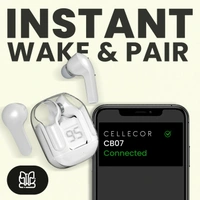 LD Network  New Wireless Buds With Transparent Case - White, 1.5 Months