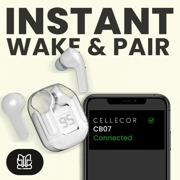 LD Network  New Wireless Buds With Transparent Case - White, 1.5 Months