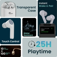 LD Network  New Wireless Buds With Transparent Case - White, 1.5 Months