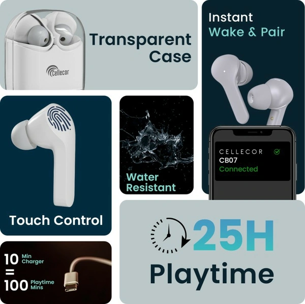 LD Network  New Wireless Buds With Transparent Case - White, 1.5 Months