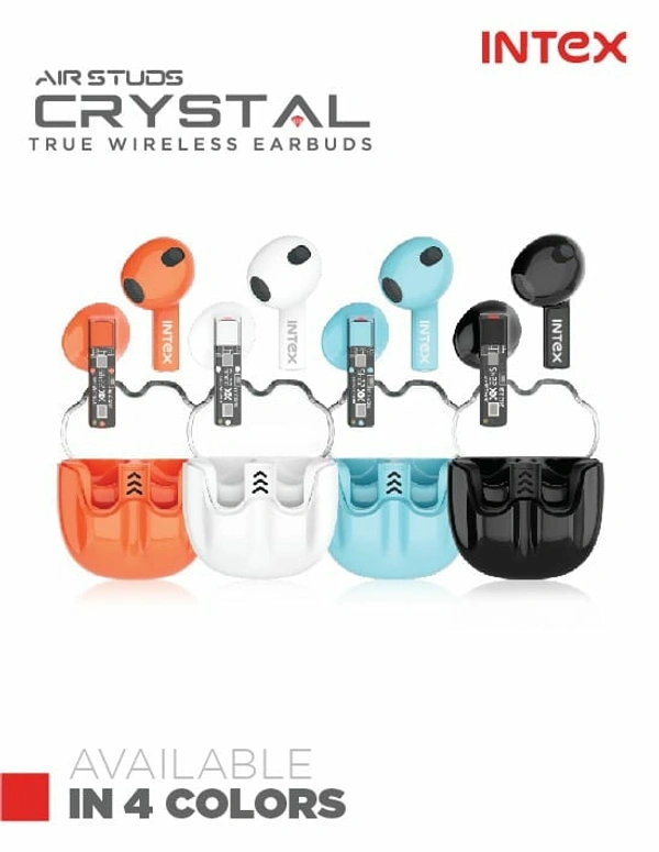 Intex Crystal True Wireless Earbuds  - White, 1 Year Warranty