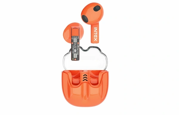 Intex Crystal True Wireless Earbuds  - Orange, 1 Year Warranty