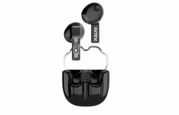 Intex Crystal True Wireless Earbuds  - Black, 1 Year Warranty
