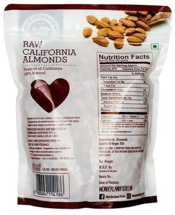 WONDERLAND California Almonds Quantity 500g