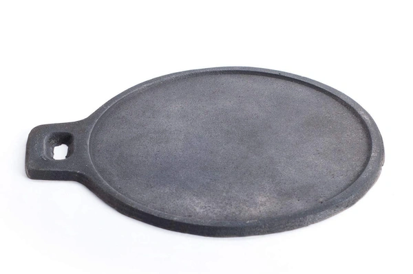 Traditional Handcrafted Cast Iron Dosa Roti Tawa Pan- Medium | Pre Seasoned Cast Iron kallu Pan | Handmade Cast Iron Roti Tawa Dosa Kallu Cookware - Medium | Export Quality | Black