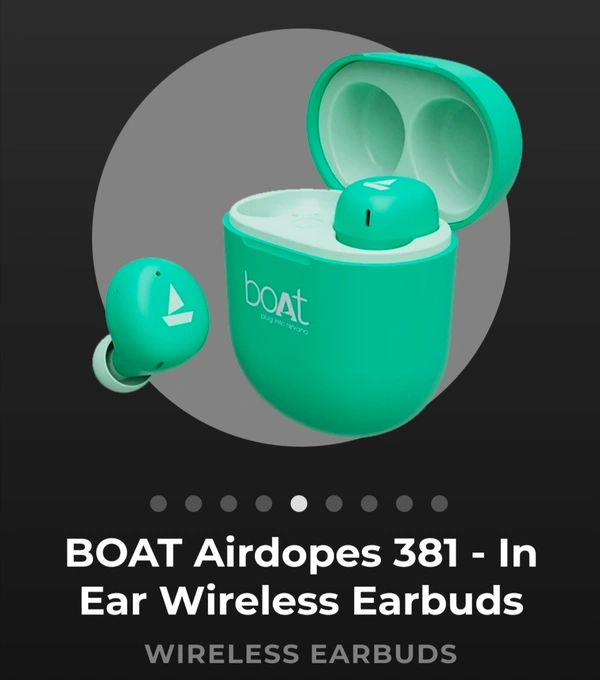BoAt Airdopes 381- In Ear Wireless Earbuds - Blue,Black,Light Green,Green,Pink