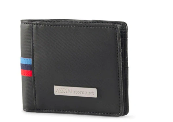 Puma- Panelled Bi Fold Wallet with brand logo - black, FS