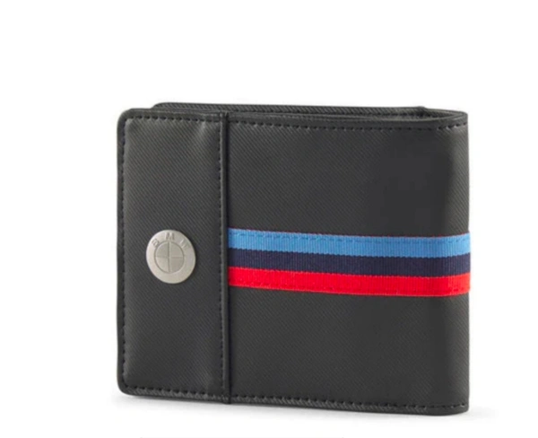 Puma- Panelled Bi Fold Wallet with brand logo - black, FS