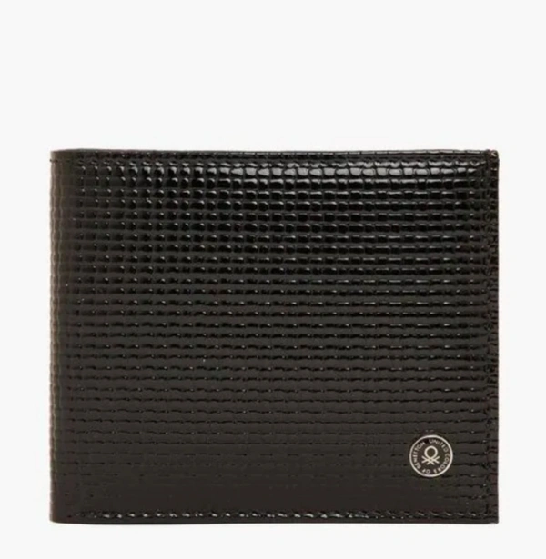 United Colors Of Benetton- Textured Bi Fold Wallet - Black,Tan, OS