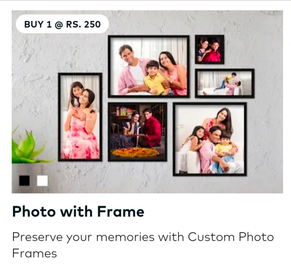 Vistaprint Photo With Frame - 4"x4", 4"x8",8"x8",6"x12",8.5"x11",10"X10", White, Black