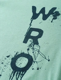 Wrogn- Printed Round Neck T-shirt - Green, S,M,L,XL