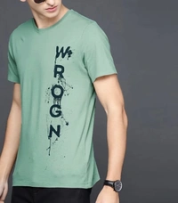Wrogn- Printed Round Neck T-shirt - Green, S,M,L,XL