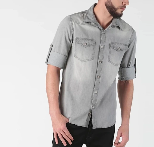 Ojass-Men Regular Fit Casual Shirt - Grey,Black,Sky Blue, S,M,L,XL,XXL