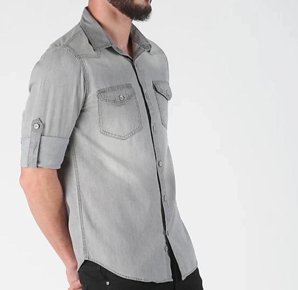 Ojass-Men Regular Fit Casual Shirt - Grey,Black,Sky Blue, S,M,L,XL,XXL