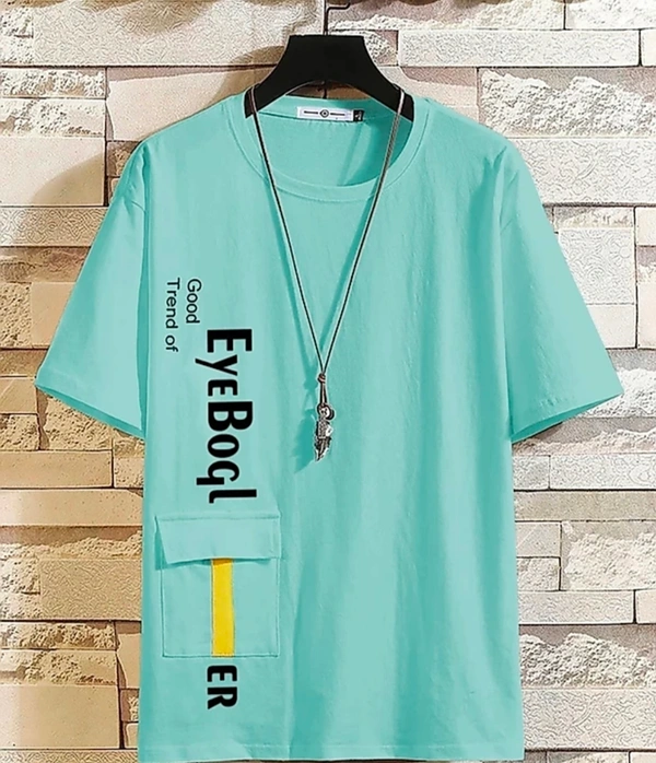 Eyebogler-Printed Men Round Neck T-shirt - S,M,L, Red,Pastel Green,Grey,Light Air Force Blue