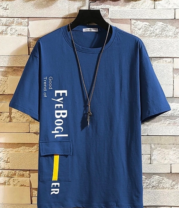 Eyebogler-Printed Men Round Neck T-shirt - S,M,L, Red,Pastel Green,Grey,Light Air Force Blue