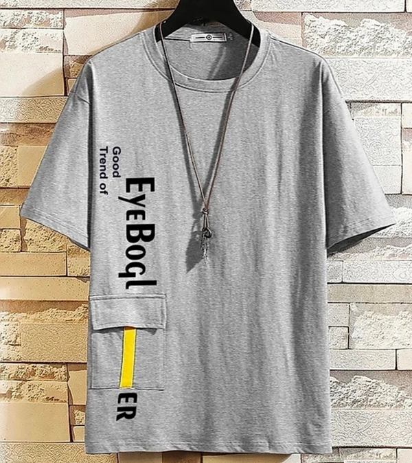 Eyebogler-Printed Men Round Neck T-shirt - S,M,L, Red,Pastel Green,Grey,Light Air Force Blue