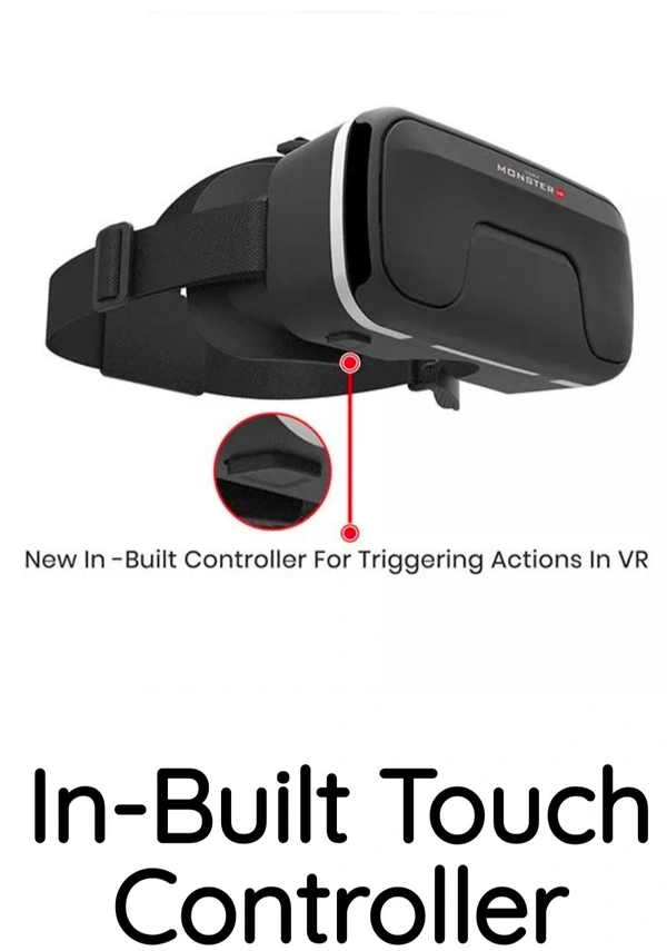 Irusu- Monster VR Headset(2021) - Compatible Devices: Mobiles with Gyroscope sensor and accelerometer, Black