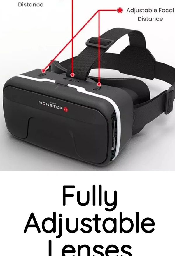 Irusu- Monster VR Headset(2021) - Compatible Devices: Mobiles with Gyroscope sensor and accelerometer, Black