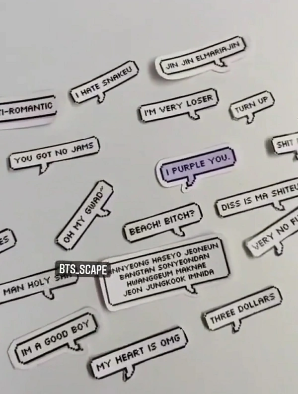 BTS Iconic Lines Sticker Pack  - 2-5 cm 