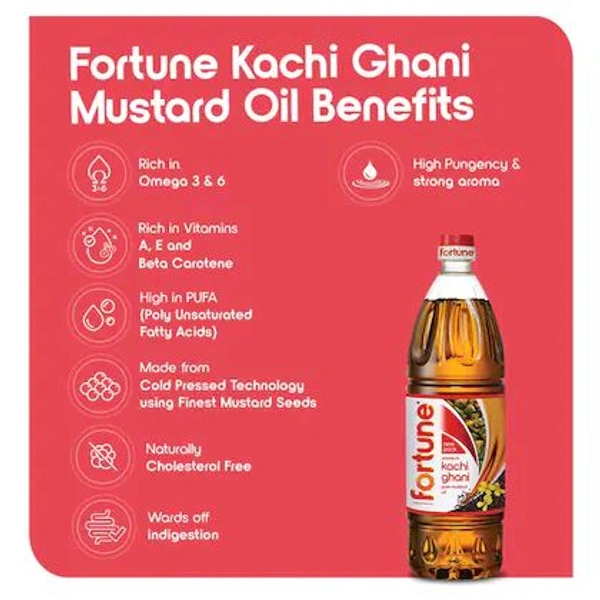 Fortune Premium Kachi Ghani Pure Mustard Oil 1 L