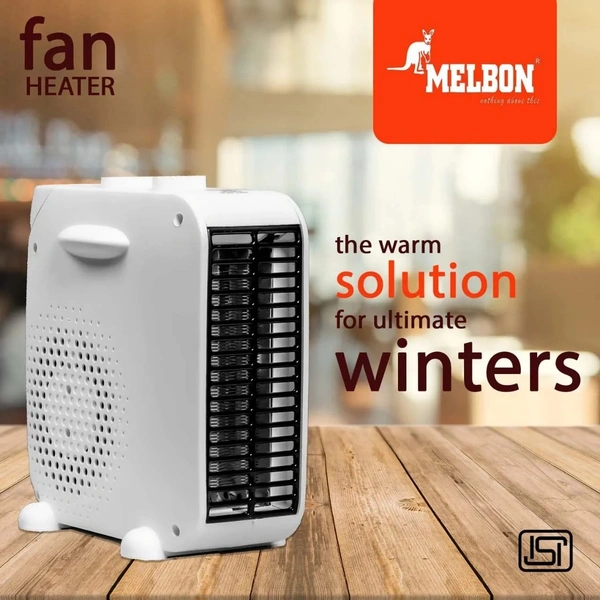 Melbon MELBON Electric Fan Heater 2000 Watts Variable Temperature Control Cool/Warm/Hot Air Selector | Over Heat Protection | ISI Certification, White (DL-905) - white color