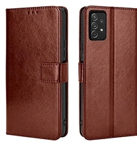a13 4g pu leath STUDOZ Flip Cover for Samsung Galaxy A13 4G | PU Leather Foldable Stand Card Pockets Front & Back Full Protection Wallet Back Cover Case for Samsung Galaxy A13 4G (Brown)