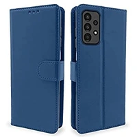 leather cover Pikkme Samsung Galaxy A13 4G Flip Cover | PU Leather Finish | 360 Protection | Wallet & Stand | Strong Magnetic Flip Case for Samsung Galaxy A13 4G (Blue)
