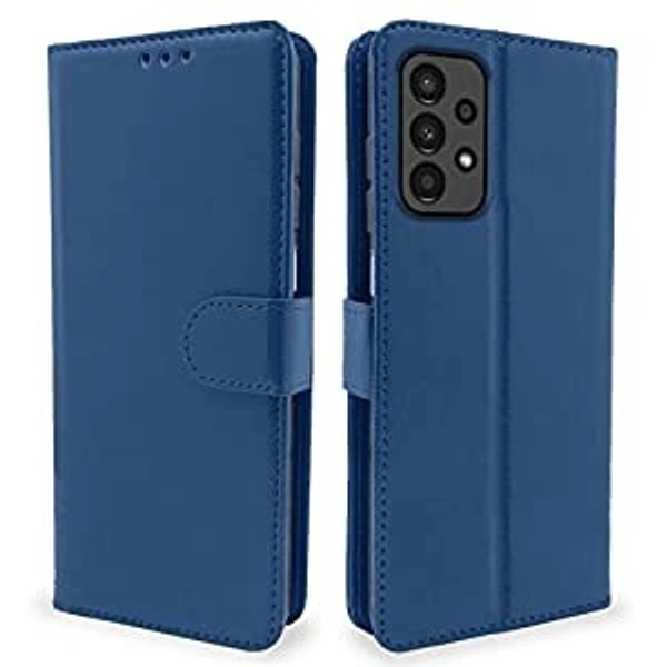 leather cover Pikkme Samsung Galaxy A13 4G Flip Cover | PU Leather Finish | 360 Protection | Wallet & Stand | Strong Magnetic Flip Case for Samsung Galaxy A13 4G (Blue)