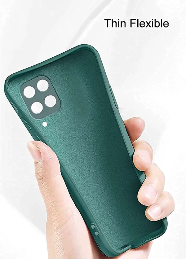 Samsung Galaxy M32 Mobistyle Slim Matte Liquid Silicon TPU Shockproof Slim Back Cover Case for Samsung M32 (Dark Green) - Green