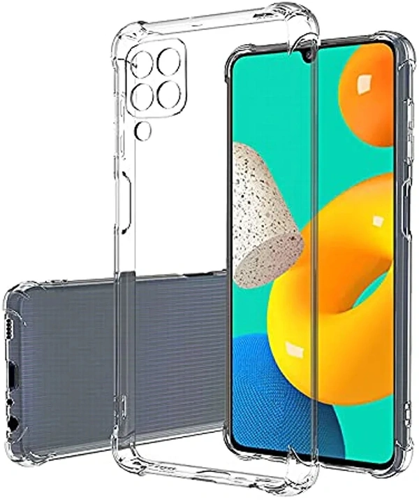Samsung Galaxy M33 Explocart Soft Shockproof Crystal Clear TPU Back Cover Case with Edges Compatible with Samsung Galaxy M33 5G - Transparent92%off - White