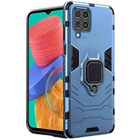 Samsung Galaxy M33 5G (Blue) TheGiftKart Tough Armor Samsung Galaxy M33 5G Bumper Back Case Cover | Ring Holder & Kickstand in-Built | 360 Degree Protection Back Case Cover for Samsung Galaxy M33 5G (Blue)