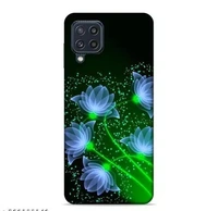 samsung galaxy m32 4g SS TOPIWALA Back Cover for Samsung Galaxy M32 4G | Green Colour, Blue Flowers, Floral Art-1686
