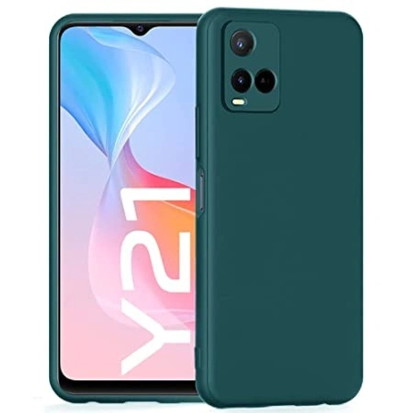 Vivo Y21, Vivo Y21s, WOW IMAGINE Ultra Slim Soft Rubberised Back Cover For Vivo Y21, Vivo Y21s, Vivo Y33s | Inner Velvet Fabric Lining | Matte Silicone Flexible Camera Protection Back Cover - Green