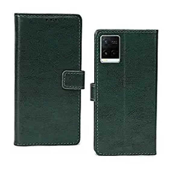 Vivo Y21 2021 - Vintage Green Inktree Vivo Y21 2021 Flip Case | Premium Leather Finish Flip Cover | with Card Pockets | Wallet Stand |Complete Protection Flip Cover for Vivo Y21 2021 - Vintage Green