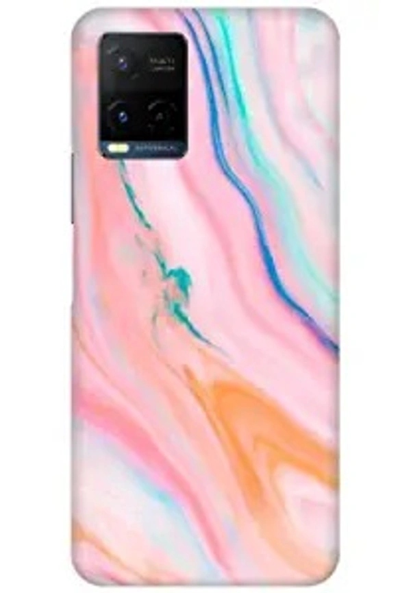 Vivo Y21 / Vivo Y33s (Polycarbonat COBERTA Back Cover for Vivo Y21 / Vivo Y33s (Polycarbonate | Multicolor | Pink Marble Water Color)