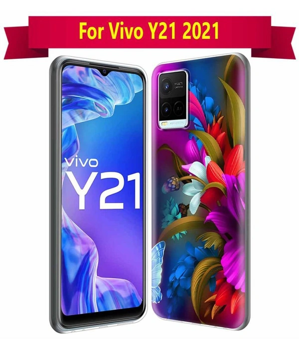 VIVO Y21 2021 ( Pack of 1 ) NBOX - Multicolor Silicon Printed Back Cover Compatible For VIVO Y21 2021 ( Pack of 1 )