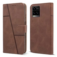 Vivo Y21 2021 Jkobi Flip Cover Case for Vivo Y21 2021 (Stitched Leather Finish | Magnetic Closure | Inner TPU | Foldable Stand | Wallet Card Slots | Brown)